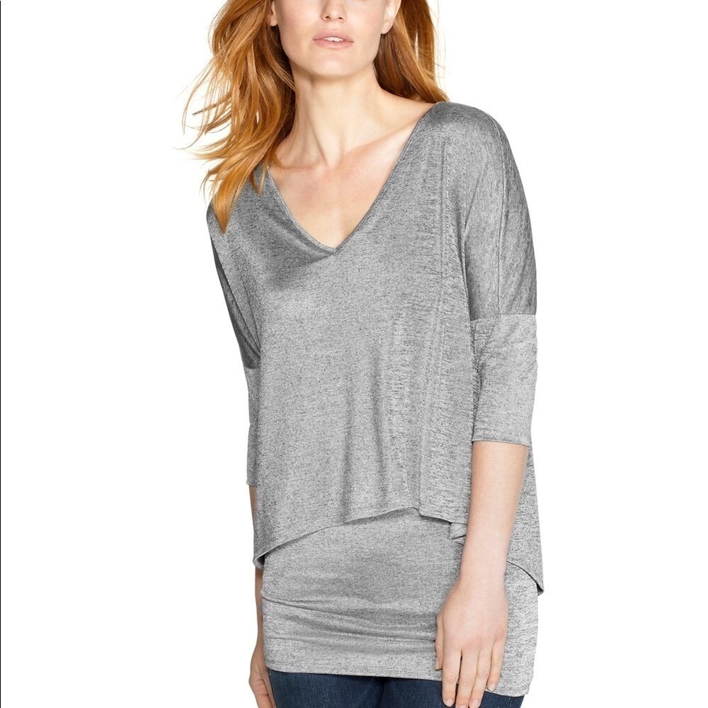WHBM V-Neck Double Layer Tunic